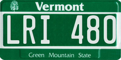 VT license plate LRI480