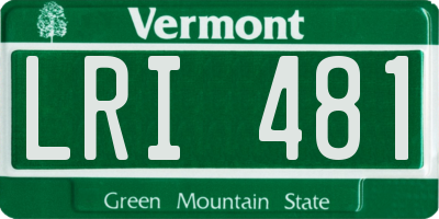 VT license plate LRI481