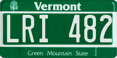 VT license plate LRI482