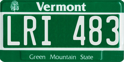 VT license plate LRI483