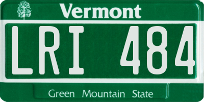 VT license plate LRI484