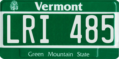 VT license plate LRI485