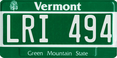 VT license plate LRI494
