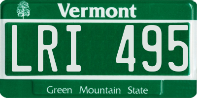 VT license plate LRI495