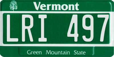 VT license plate LRI497