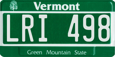 VT license plate LRI498