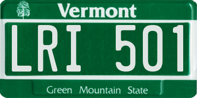 VT license plate LRI501