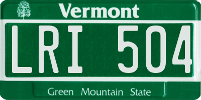 VT license plate LRI504