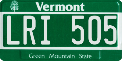 VT license plate LRI505