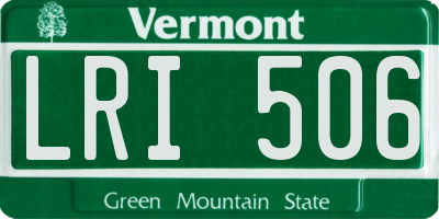 VT license plate LRI506
