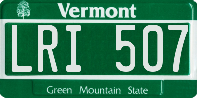 VT license plate LRI507