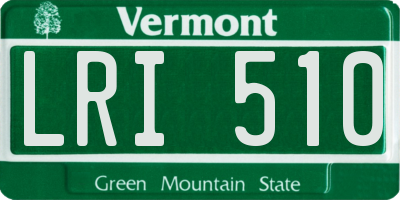VT license plate LRI510