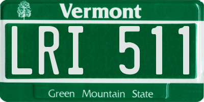 VT license plate LRI511