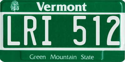 VT license plate LRI512