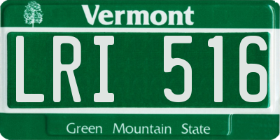 VT license plate LRI516