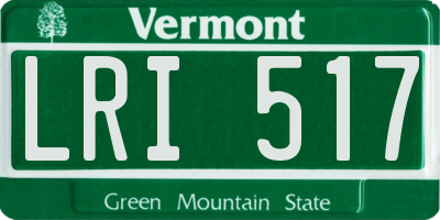 VT license plate LRI517