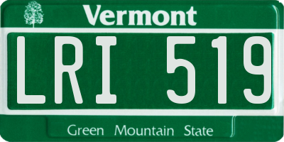 VT license plate LRI519