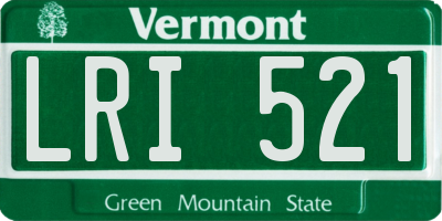 VT license plate LRI521