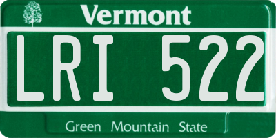 VT license plate LRI522