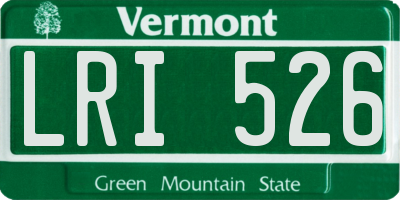 VT license plate LRI526