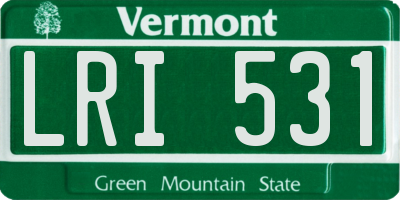 VT license plate LRI531