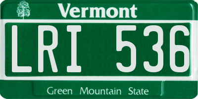 VT license plate LRI536