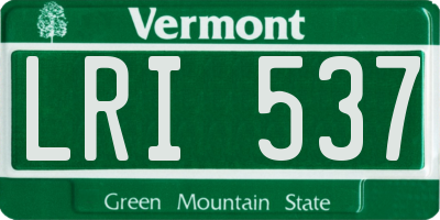 VT license plate LRI537