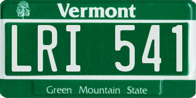 VT license plate LRI541