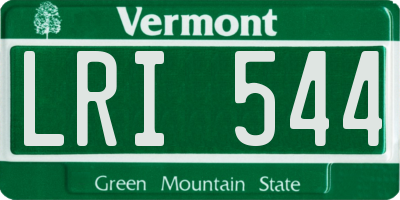 VT license plate LRI544