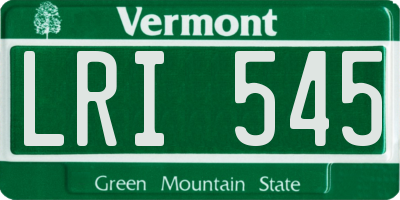 VT license plate LRI545