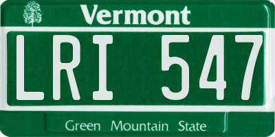 VT license plate LRI547