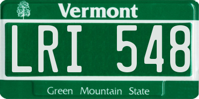 VT license plate LRI548
