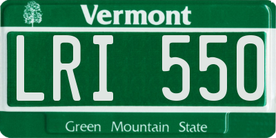 VT license plate LRI550