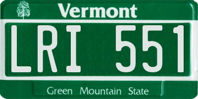 VT license plate LRI551