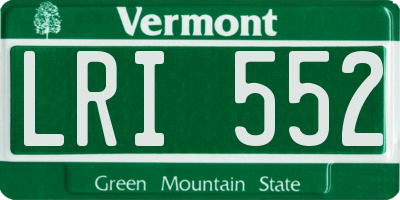 VT license plate LRI552