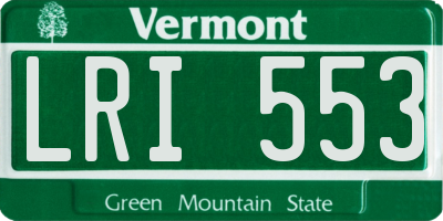 VT license plate LRI553