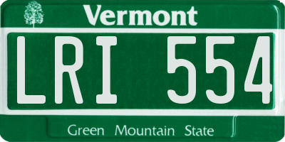 VT license plate LRI554