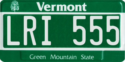 VT license plate LRI555