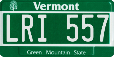 VT license plate LRI557