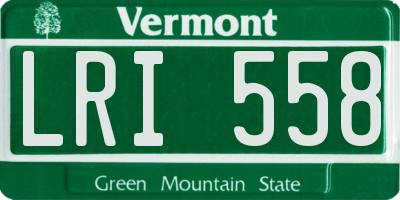 VT license plate LRI558