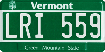 VT license plate LRI559