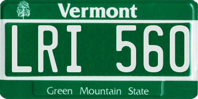 VT license plate LRI560