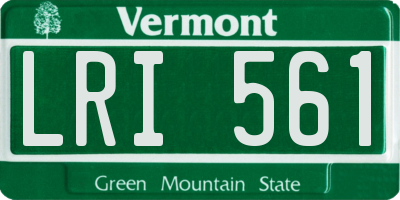 VT license plate LRI561