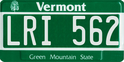 VT license plate LRI562
