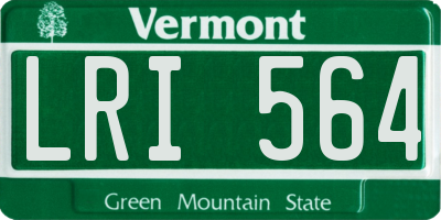 VT license plate LRI564