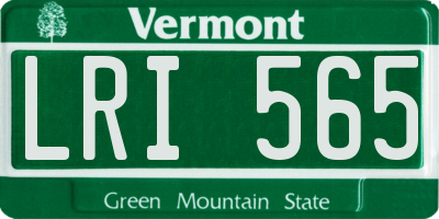 VT license plate LRI565