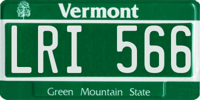 VT license plate LRI566