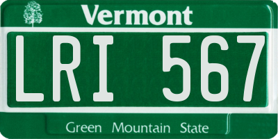 VT license plate LRI567