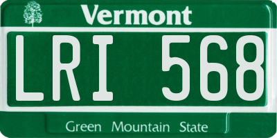 VT license plate LRI568