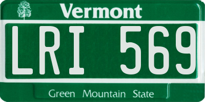 VT license plate LRI569
